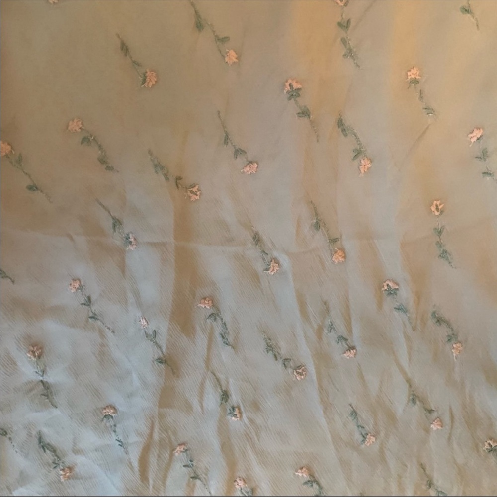 Vintage Y2K Zelda Silk Floral Embroidered Maxi Skirt Cottagecore Size 12 - Picture 4 of 7